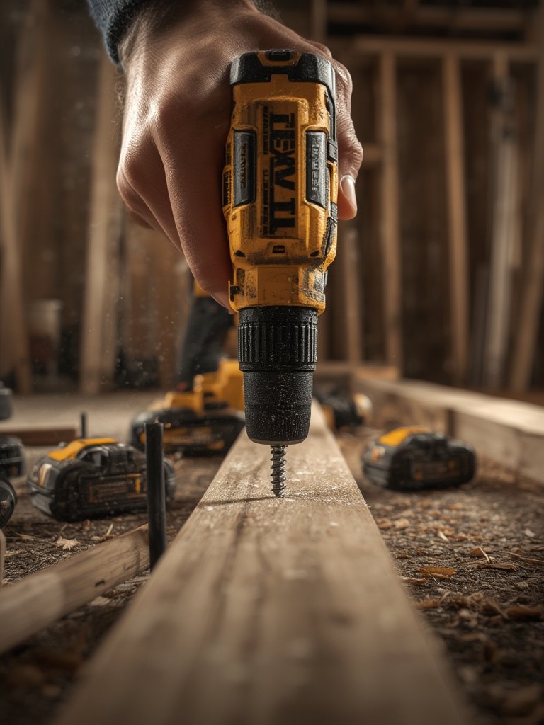 cordless drill in action