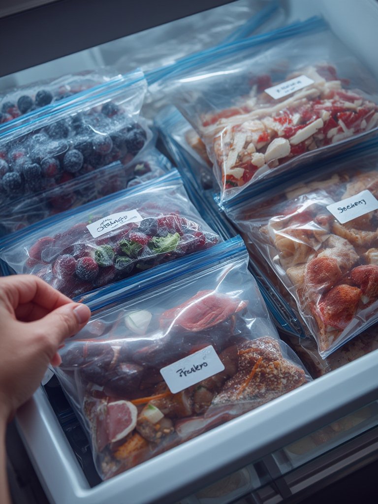 freezer bags in action